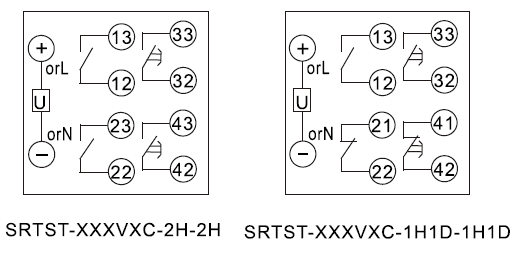 SRTST-110VDC-1H1D-1H1D-D內(nèi)部接線圖